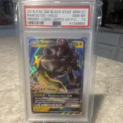 Pokemon Raikou GX SM Black Star Promo Holo SM121 2018 PSA GEM MT 10 - Image 1