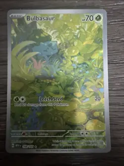 Pokemon Bulbasaur 166/165 Illustration Rare Holo Scarlet & Violet 151 70 HP - Image 1