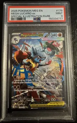 Pokemon Mega Lucario ex 179/132 Me01 Special Illustration Rare Holo PSA 9 - Image 1