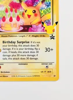 2021 Pokemon Celebrations Classic Collection #24 BIRTHDAYPIKACHU Holo - Image 5