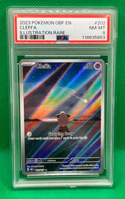Pokemon TCG Cleffa Illustration Rare 202/197 Obsidian Flames Holo PSA 8 NM-MT 🔥 - Image 1