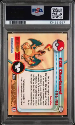 1999 TOPPS POKEMON TV #6 CHARIZARD PSA 7 - Image 2