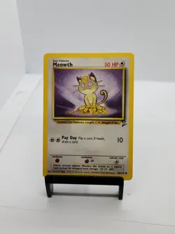 Pokemon TCG Meowth Base Set 2 Unlimited 80/130 1999 WOTC Vintage - Image 1
