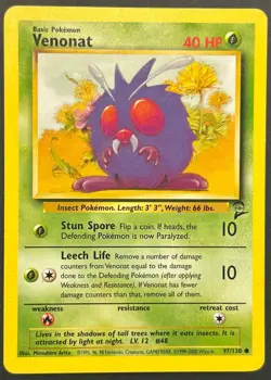Pokemon Base Set 2 WOTC Common Venonat 97/130 Near Mint/Mint - Image 1