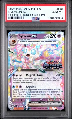 2025 POKEMON PRE EN-PRISMATIC EVOLUTIONS #041 SYLVEON EX PSA 10 - Image 1