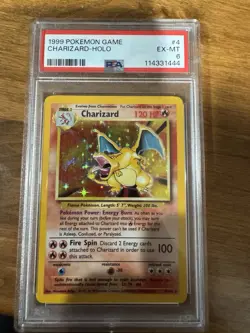 Pokemon Charizard Base Set Holo Rare 4/102 PSA 6 1999 English TCG - Image 1