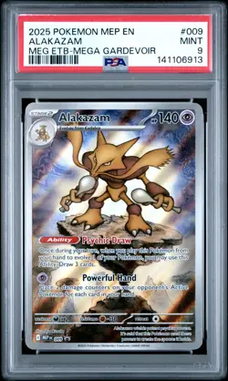 ALAKAZAM #009 BLACK STAR PROMO MEGA ETB GARDEVOIR 2025 POKEMON MEP PSA 9 - Image 1