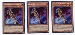 3x Evil HERO Adusted Gold 1st Edition Secret Rare RA04-EN029 Yu-Gi-Oh! - Image 1