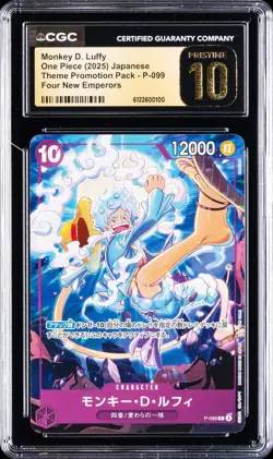 2025 ONE PIECE THEME PROMO PACK JPN #P-009 MONKEY D. LUFFY CGC 10 PERFECT - Image 1