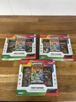 Pokemon TCG First Partner Illustration Collection Series 1 - x3 - SEALED - Image 1