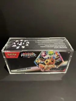 Pokemon TCG Prismatic Evolutions Surprise Box Sealed with Acrylic Case New Mint - Image 2