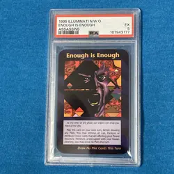 1995 Illuminati NWO Assassins Enough is Enough Trump Card PSA 5 - Image 1