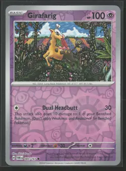 Girafarig Common SV06: Twilight Masquerade 083/167 NM Pokemon Card Reverse Holo - Image 1
