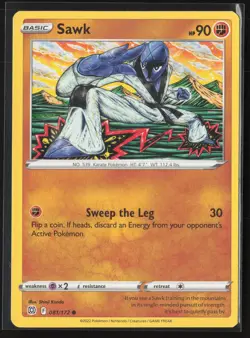 Sawk Common SWSH09: Brilliant Stars 081/172 LP Pokemon Card - Image 1