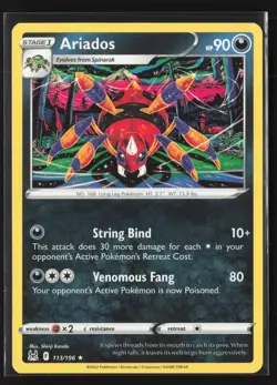 Ariados Rare SWSH11: Lost Origin 113/196 LP Pokemon Card - Image 1
