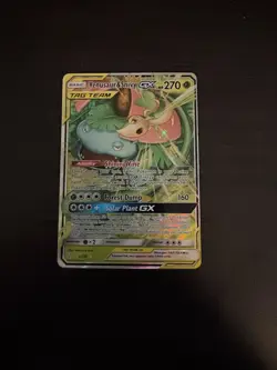 Pokemon TCG Venusaur and Snivy GX Card 1/236 Tag Team Cosmic Eclipse - Image 1