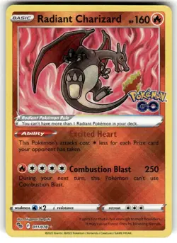 Radiant Charizard 011/078 Pokemon GO - Pokemon Card - NM - Image 1