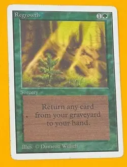 Regrowth Unlimited Edition MP Magic The Gathering Card - Image 1