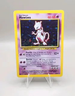 Mewtwo Holo Rare 10/102 Base Set Vintage Pokemon Card WOTC 1999 LP - Image 1