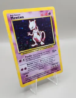 Mewtwo Holo Rare 10/102 Base Set Vintage Pokemon Card WOTC 1999 LP - Image 2