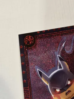Pikachu as BATMAN E4 Rare RED Holo Heroes & Villains👊Pokemon Fan Art Error Card - Image 4