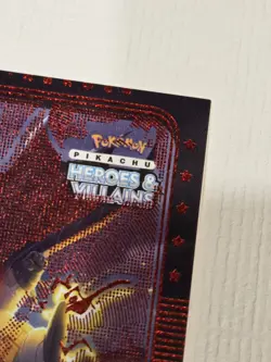 Pikachu as BATMAN E4 Rare RED Holo Heroes & Villains👊Pokemon Fan Art Error Card - Image 5