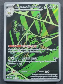 Team Rocket's Spidops 187/182 Illustration Rare Destined Rivals Pokemon TCG - Image 1
