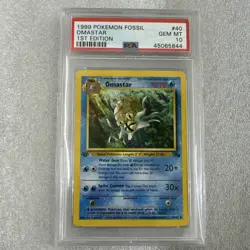 Pokemon PSA 10 1st Edition Omastar Fossil 40/62 Uncommon Wizards 1999 - Image 1