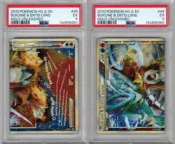 2010 POKEMON HG & SS 94/95 SUICUNE & ENTEI LEGEND UNLEASHED SET PSA 5 NEW SLABS - Image 1