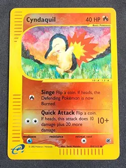 Pokemon Reverse Holo eReader Cyndaquil- Expedition- 104/165- LP - Image 1