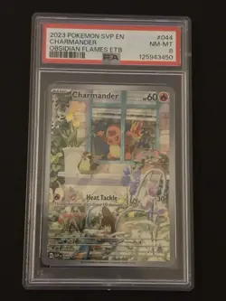 Pokemon TCG Charmander Obsidian Flames ETB Promo PSA 8 - Image 1