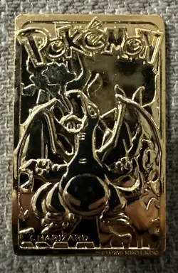 1999 Burger King Pokemon 23K Gold Plated Charizard BK - Image 1