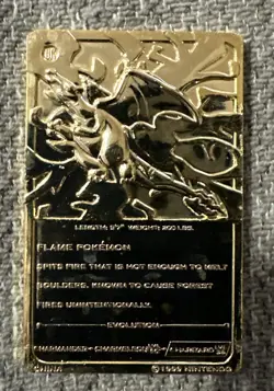 1999 Burger King Pokemon 23K Gold Plated Charizard BK - Image 2