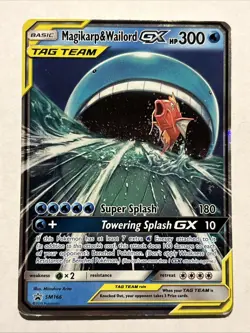 Pokemon Magikarp & Wailord GX Promo Holo TAG TEAM SM166 Sm Card - Image 1