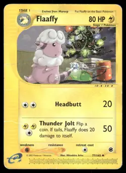 2002 Pokemon Flaaffy Uncommon Expedition Base Set 77/165 DMG - Image 1