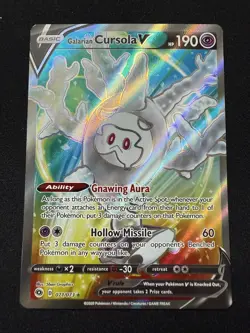 Galarian Cursola V 071/073 Champion's Path Ultra Rare Holo Pokemon Card NM - Image 1