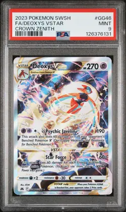 2023 Pokemon SWSH Deoxys VSTAR GG46 Crown Zenith PSA 9 - Image 1