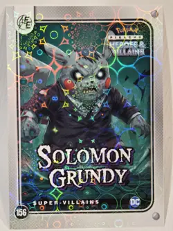 Pikachu as Soloman Grundy Lazer Holo DC Heroes & Villains Non Pokemon Fan Art - Image 1