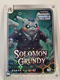 Pikachu as Soloman Grundy Lazer Holo DC Heroes & Villains Non Pokemon Fan Art - Image 2