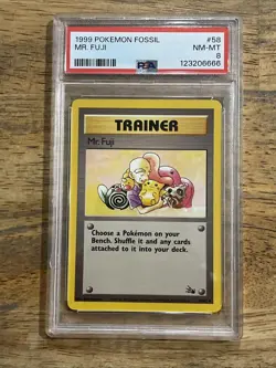GRADED PSA 8 1999 Pokemon Fossil Mr. Fuji #58 - Image 1