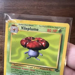 Pokemon Jungle Set Unlimited Vileplume 31/64 Non-Holo Rare HP/Damaged - Image 3