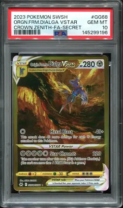 Origin Forme Dialga VStar PSA 10 Pokemon Crown Zenith GG68/GG70 SECRET RARE - Image 1