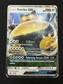 Snorlax GX SM05 Holo Black Star Promo Pokemon Card - Image 1