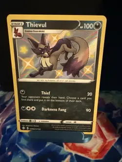 Thievul Near Mint SV082/SV122 Shining Fates: Shiny Vault Holo Pokemon TCG - Image 1
