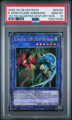 2024 YU-GI-OH! RA03-QUARTER CENTURY BONANZA ELEMENTAL HERO FLAME WINGMAN PSA 10 - Image 1