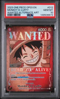 One Piece Pillars of Strength OP03 Monkey D. Luffy Wanted Poster ST01-012 PSA 10 - Image 1