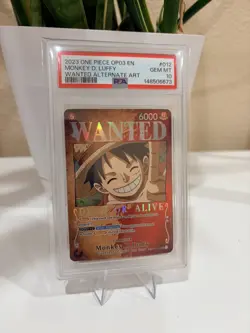 One Piece Pillars of Strength OP03 Monkey D. Luffy Wanted Poster ST01-012 PSA 10 - Image 3