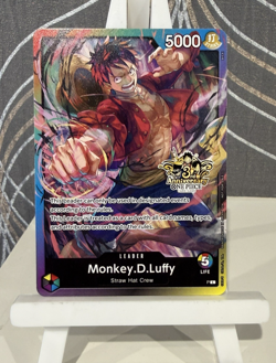 Monkey.D.Luffy Leader P 3rd Anniversary Stamped Promo One Piece TCG English - Image 1