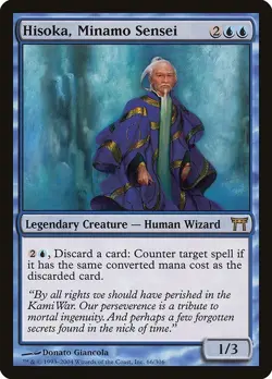Hisoka Minamo Sensei 1x FOIL CHK MTG Champions Kamigawa Rare MINT blue - Image 1