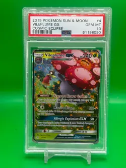 Vileplume GX 4/236 Cosmic Eclipse Holo Pokemon Graded Slab PSA 10 - Image 1
